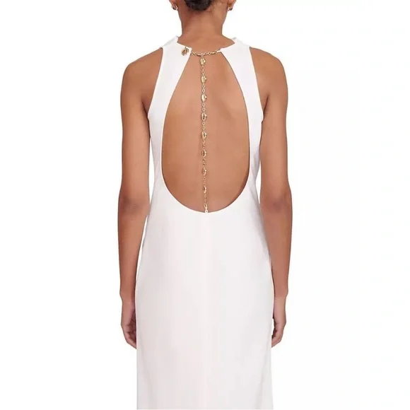 open lace back dress Sophie crystal-embellished open-back maxi dress
